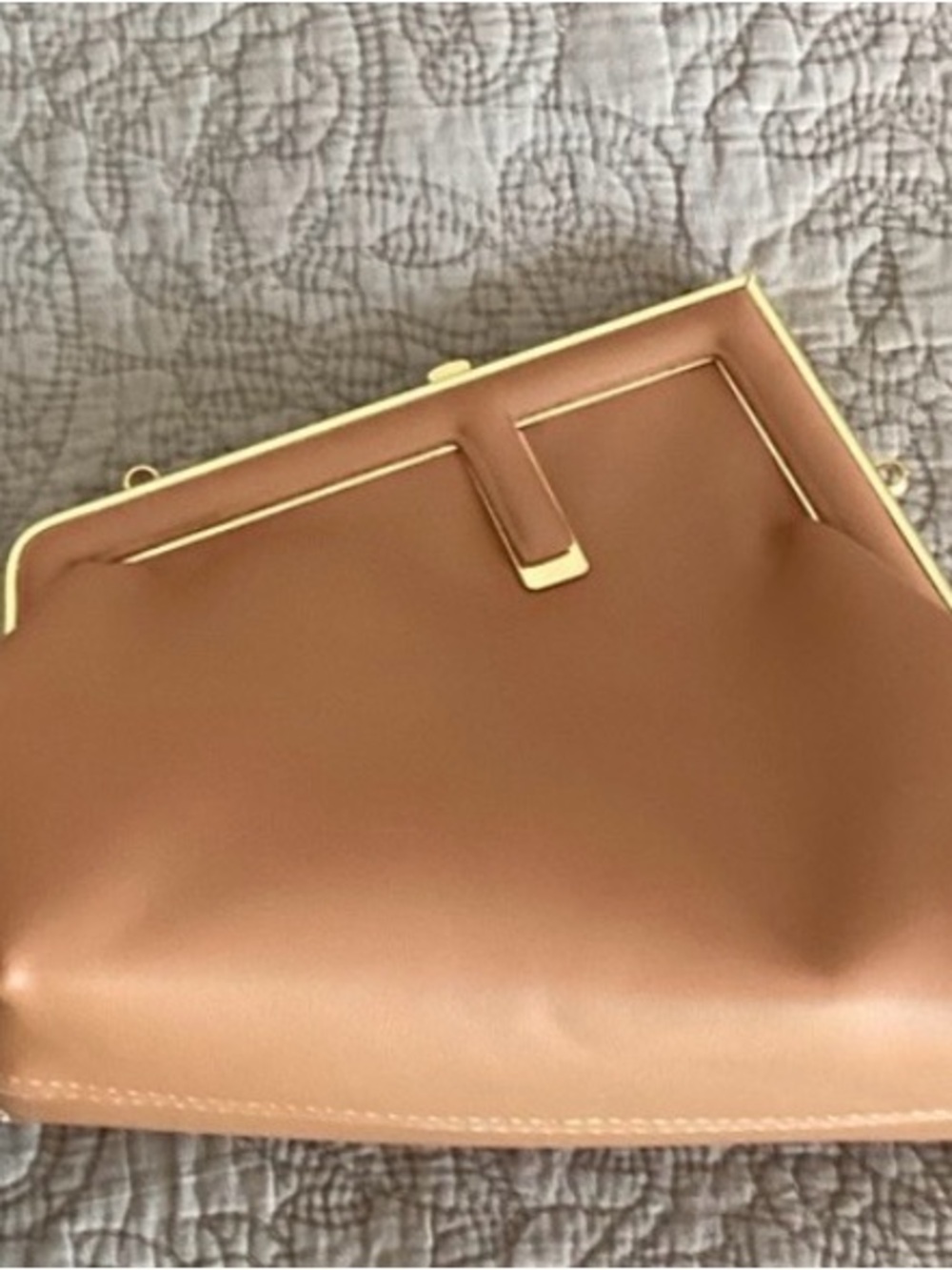 Women's Tan Frame Clutch Handbag - Elegant Everyday Style